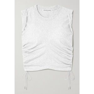 T by Alexander Wang Wash & Go Side-Tie Crop Top, Size S, Grey